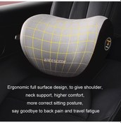 Resim Rogfer Araba Hafızalı Köpük Boyun Yastığı Koltuk Omurga Yastığı, Renk: Gri Kafalık Diğer 