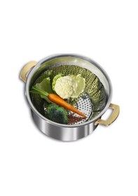 Resim Çelik Buharda Sebze Haşlama Pişirme Aparatı %100 Paslanmaz Buhard 