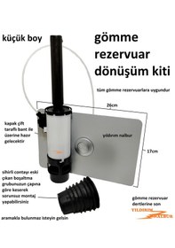 Resim Küçük Boy Gömme Rezervuar Dönüşüm Kiti Boşaltma Buton Çevirici Se Metalik 