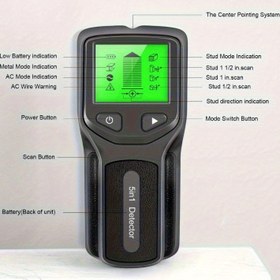 Resim 5’i 1 Arada Taşınabilir Duvar Dedektörü: 5’i 1 Arada Çivi Dedektör Sensörü, Duvar Tarayıcı, Elektronik Çivi Bulucu, Ahşap Kiriş Raf Dedektörü, LCD Ekranlı Portatif Duvar Dedektörü, Metal Çivileri ve AC Kablolarını Tespit Etmek İçin, Piller Hariç! 