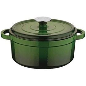 Resim Olika Iron 24 Cm Demir Döküm Derin Tencere Yeşil Yeşil 