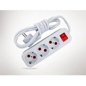 Resim Epilons 3 Metre Kablolu Anahtarlı 3 Lü Topraklı Grup Priz 
