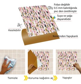 Resim Tink Kendinden Yapışkanlı Pop Mozaik Desenli Pvc Karo 30X30 cm (56 Adet) 5m2 