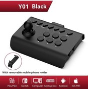 Resim Y01 Black-game Joystick Kablolu Bluetooth Uyumlu 2.4g Bağlantı Arcade Oyun Konsolu Rocker Ps3 Ps4 Anahtarı Pc Android İo 