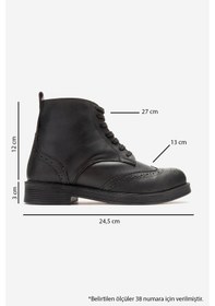 Resim Luvishoes Nelvy Siyah Cilt Hakiki Deri Kadın Bot Siyah 