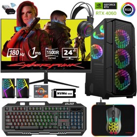 Resim XSR487 AMD Ryzen 7 5700X 24" 16 GB RAM 1 TB M.2 NVMe SSD 8 GB RTX4060 FreeDOS Gaming Masaüstü 