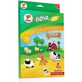 Resim Lino Boyama Kitabı Boya Sil Çiftlik Silinebilir Aktivite Matı 
