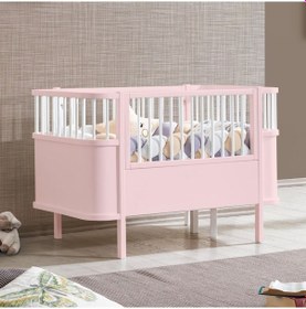 Resim Mdf Beşik 130x90 Trend Büyüyen Beşik Pembe + 1 Comfort Yatak Pembe 