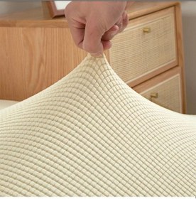 Resim Bambu Kareli Kumaş Esnek Lastikli Sandalye Kılıfı Örtüsü 