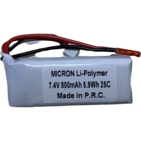Resim Micron 7.4V 800MAH 25C Lipo Batarya Pil, Drone, Rc Araba, Oyuncak Tekne , Helikopter Bataryası, Pili 