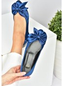 Resim Lacivert Saten Kumaş Kadın Babet H726810504 Lacivert 