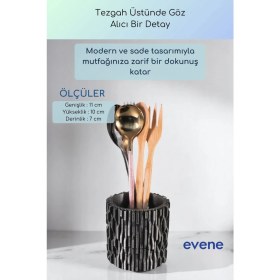 Resim Evene Tezgah Üstü Kaşıklık Dekoratif Dik Kaşıklık Silindir Kaşıklık Gümüş Eskitme Renk Model 78 