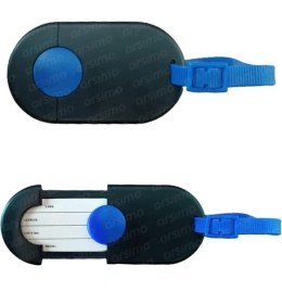 Resim Karokstore Çok Amaçlı Isimlikli Bavul Valiz Etiketi, 10 cm x 5.5 Cm, Siyah-Mavi 