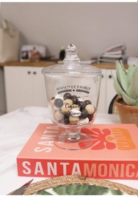 Resim The Mia Ayaklı Cam Saklama Kabı 21 Cm Çok Renkli 