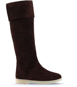 Resim Bueno Shoes Kahverengi Süet Kadın Düz Çizme 01wt3308 