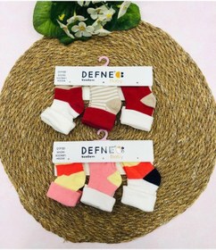 Resim 6 Çift Pamuklu New Born Yenidoğan Kız Bebek Çorap-754 ÇoK Renkli 