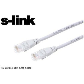 Resim S-Link Sl-Cat615 Cat6 15Mt Gri Utp Patch Kablo 