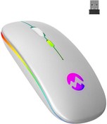 Resim Everest Smw-710 Usb 2.4ghz Gümüş Ledli 800/1200/1600dpi Şarjlı Kablosuz Mouse 