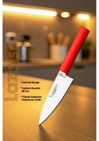 Resim Asia Serisi Mutfak Bıçak Seti Et Ekmek Sebze Salata Suşi Sivri Şef Bıçağı 2 Li Set Hds-27 Kırmızı 