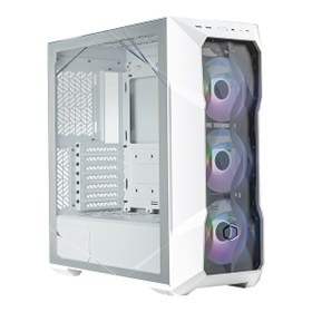 Resim Cooler Master CM MasterBox TD500 V2 Beyaz ARGB 4x120mm Fanlı Tempered Glass Kristal Mesh Ön panelli Mid Tower Kasa 