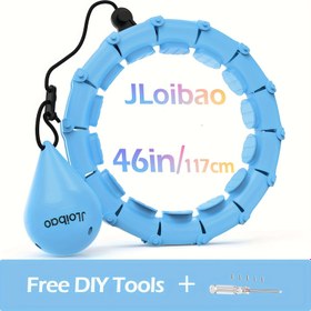Resim Jloibao Ağırlıklı Fitness Dairesi, Sonsuz Fitness Dairesi Büyük Boyut 46 İnç/117 Cm, 24 Çıkarılabilir Bağlantı ve Kadınlar ve Başlangıçlar için DIY Boş Toplar 