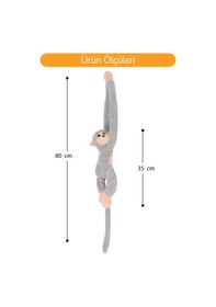 Resim Elleri Yapışan Oyun Ve Uyku Arkadaşı Peluş Maymun Gri 