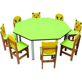 Resim Grup Çalışma Masası Seki̇zgen Mavi 