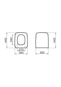 Resim Vitra Metropole 122 - 070 - 009 Slim Soft Yavaş Kapanır Klozet Kapağı 