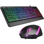 Resim Everest KM-R59 Forza Plus Siyah USB Rainbow Backlight Q Klavye + 1200 Dpi Mouse Set 