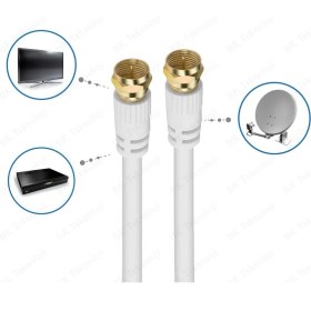 Resim BK Teknoloji F Konnektörlü 3 Metre Rg6/u Coaxial Hazır Uydu Anten Kablosu 