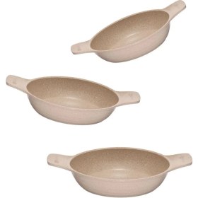 Resim Thermoad Döküm Saplı Güveç Sahan Set |3 Parça |vizon |18CM-20CM-22CM 