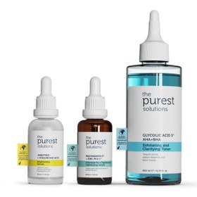 Resim The Purest Solutions Sivilce ve Siyah Nokta Önlemeye Yardımcı Aydınlatıcı Bakım Seti 200 ml + 30 ml 