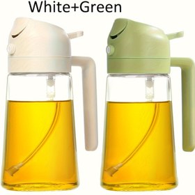 Resim 2 Adet - Plastik Yağ Püskürtme Şişesi Mutfak Dağıtıcı, Sprey Şişe, 2'si 1 Arada Zeytinyağı ve Yağ Püskürtücü, Pişirme, Barbekü, Hava Fritöz, Salata için 470ml/15.8oz Yağ Spreyi 