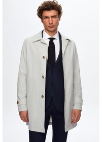 Resim D's Damat Regular Fit Taş Düz Pardösü - Trençkot 2HCP812220420 Taş 