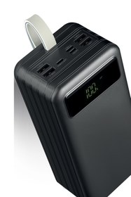 Resim POWERWAY 60.000 Mah Kablolu Dijital Göstergeli Gerçek 60.000 Mah Garantili Işıklı Kamp Tx60 Siyah Powerbank 