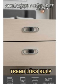 Resim Lüks Trend 32 Mm 4 Adet Mobiya Yatak Odası Tv Ünitesi Konsol Çocuk Ve Genç Odası Kulp Krom 