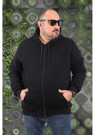 Resim Moc Grande Mocgrande Büyük Beden Unisex Kapüşonlu 3ip Sweat 11701 Sıyah Siyah 