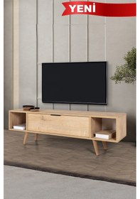 Resim 3627 Mesir 160 Cm Ahşap Ayaklı , Metal Kulplu Tv Ünitesi , Safir , Tv Sehpası , Salon Safir 
