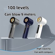 Resim USB Şarj Edilebilir El Turbo Fanı - Ayarlanabilir 1-100 Hız, Taşınabilir Masa Tipi Fan, Güç Ekranı ile, Yaz Kampı, Seyahat, Açık Hava Aktiviteleri ve Alışveriş için İdeal, Dahili Lityum Pil, ABS Malzeme, Taşınabilir Tasarım, Taşınabilir Fan 