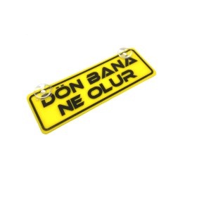 Resim Mabelme Store Dön Bana Ne Olur Yazılı Sarı Dekor Plaka Vantuzlu Cam Süsü 22X7.5CM 