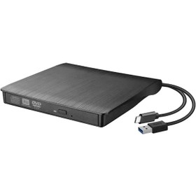 Resim Coverzone Harici Usb 3.0 Dvd-rom Optik Sürücü, Dvd-rw Pc, Tablet, Dvd Player Usb Ve Type C Kablolu Ft84-x 