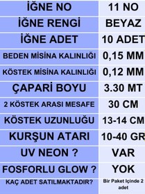Resim Ea genset İstavrit Çaparisi 15x12 11 No 10 Beyaz İğneli 2li Paket 