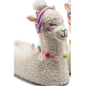 Resim Lama Kadın Hayvanlı Panduf Beyaz 36/41 B Beyaz 