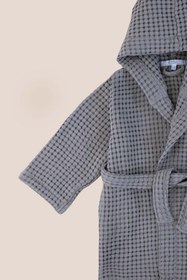 Resim Waffle Pike Dokulu Bebek ve Çocuk Bornozu Gri - 4-5 Yaş 
