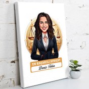 Resim Karikatürlü En Başarılı Kadın Avukat Kanvas Tablo 