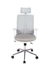 Resim Ofisbazaar Up Beyaz Fileli Yönetici Koltuğu Ergonomik Başlıklı Ofis Koltuğu Gri Gri 