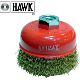 Resim Hawk 10113 Çanak Fırça Dalgalı Sarı Telli 75 mm 
