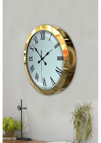 Resim 36 Cm Gold Metal Roma Rakamlı Duvar Saati Diğer 