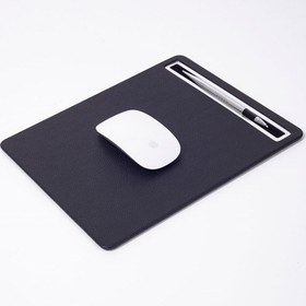Resim Turgut Office Deri Mousepad Siyah Krom Detaylı 