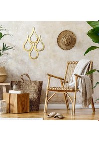 Resim As Tasarım Damla Model Mdf Üzeri Pleksi Duvar Süs Dekorasyon Tablo 30 Cm 4 Adet Gold Renk 